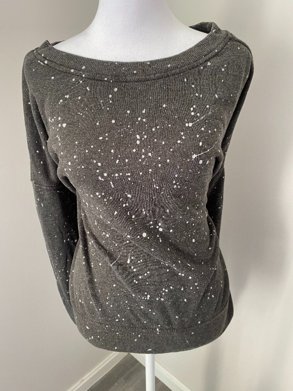 Gray Paint Splattered Sweatshirt